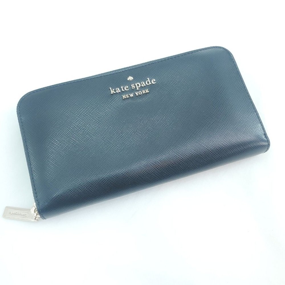 Kate Spade New York Womens Black Staci Saffiano Leather Continental Wallet Sz L
